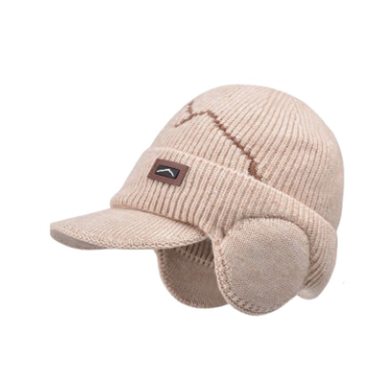 Bonnet à visière Cortina avec cache-oreilles en laine acrylique et doublure polaire - coloris beige