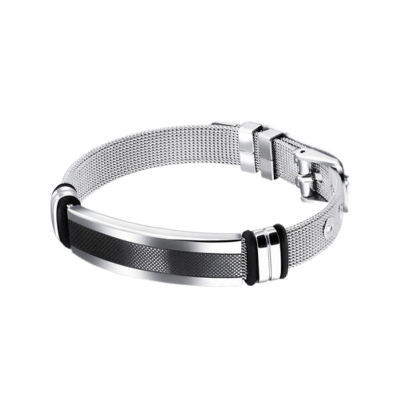 Bracelet à maille milanaise avec boucle ardillon en acier argenté - coloris or