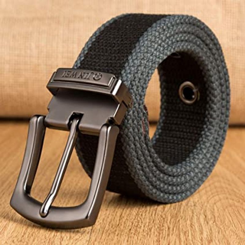 Ceinture en toile canvas pour homme - Jein Wei - coloris noir et vert