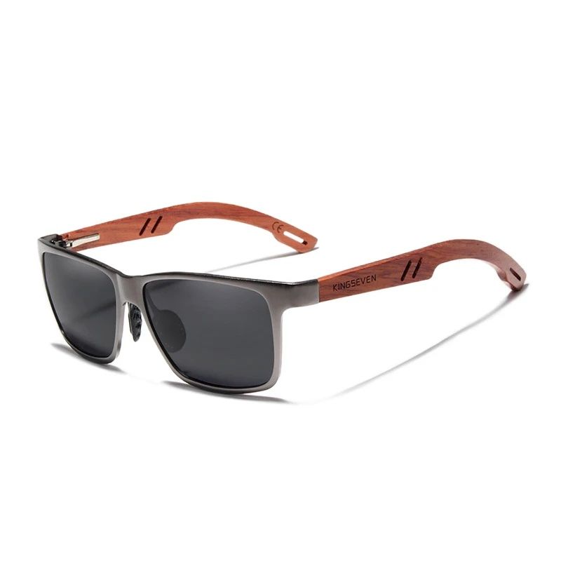 Square Bubinga Wood Sunglasses Unisex