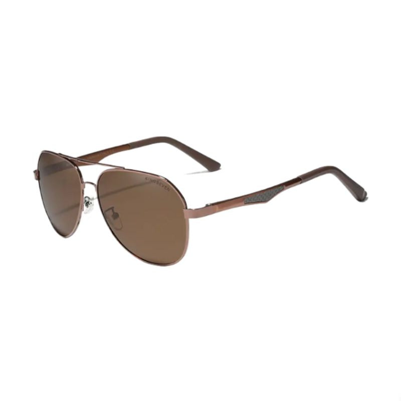 Lunettes de soleil pilote Basto en aluminium pour homme - coloris marron