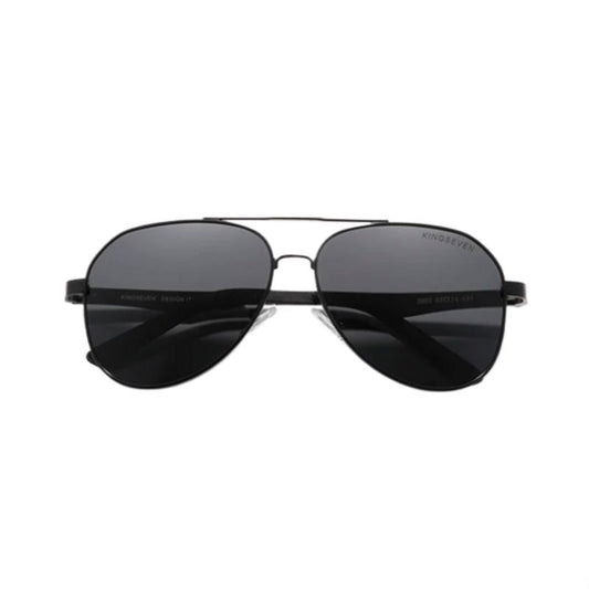 Lunettes de soleil pilote Basto en aluminium noir pour homme - coloris des verres gris