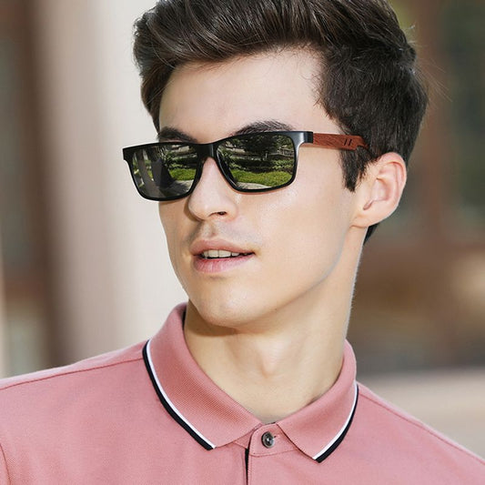 Lunettes soleil unisexe polarisées en bois naturel
