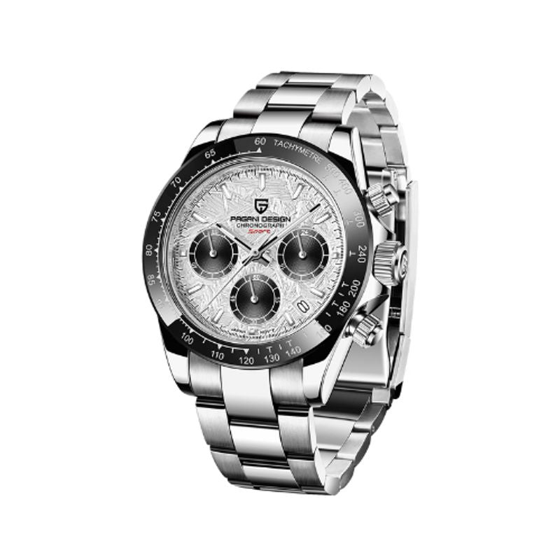 Montre hommage à la mythique Cosmograph Daytona par Pagani Design pour homme - coloris blanc météorite