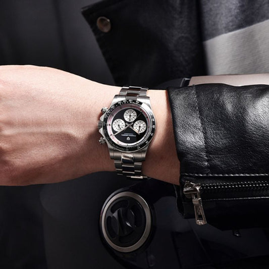 Montre sport chronographe hommage à la légendaire Daytona Paul Newman - couleur noir