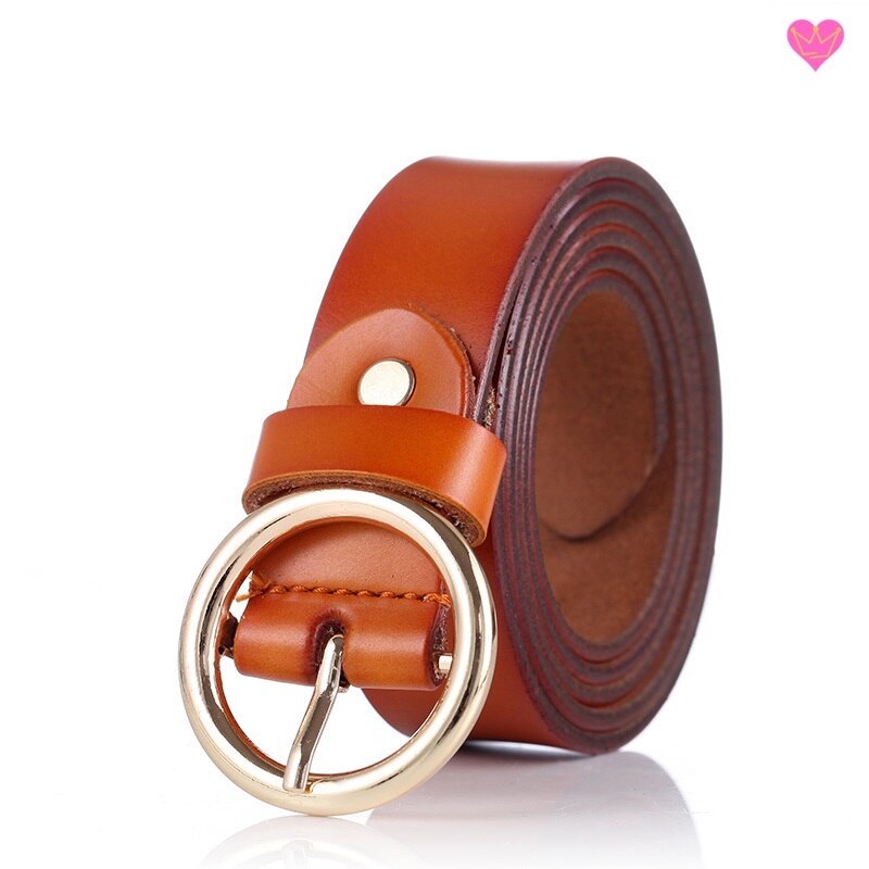 Ceinture Mona Casual en Cuir Tan Marron pour Femme