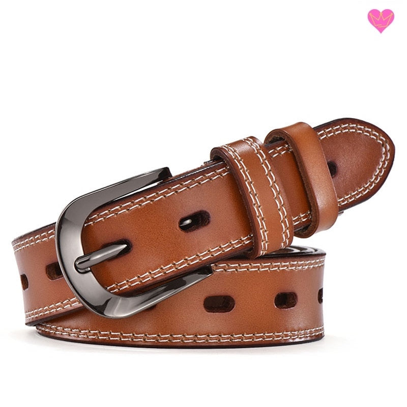Ceinture Nina Casual en Cuir Tan pour Femme