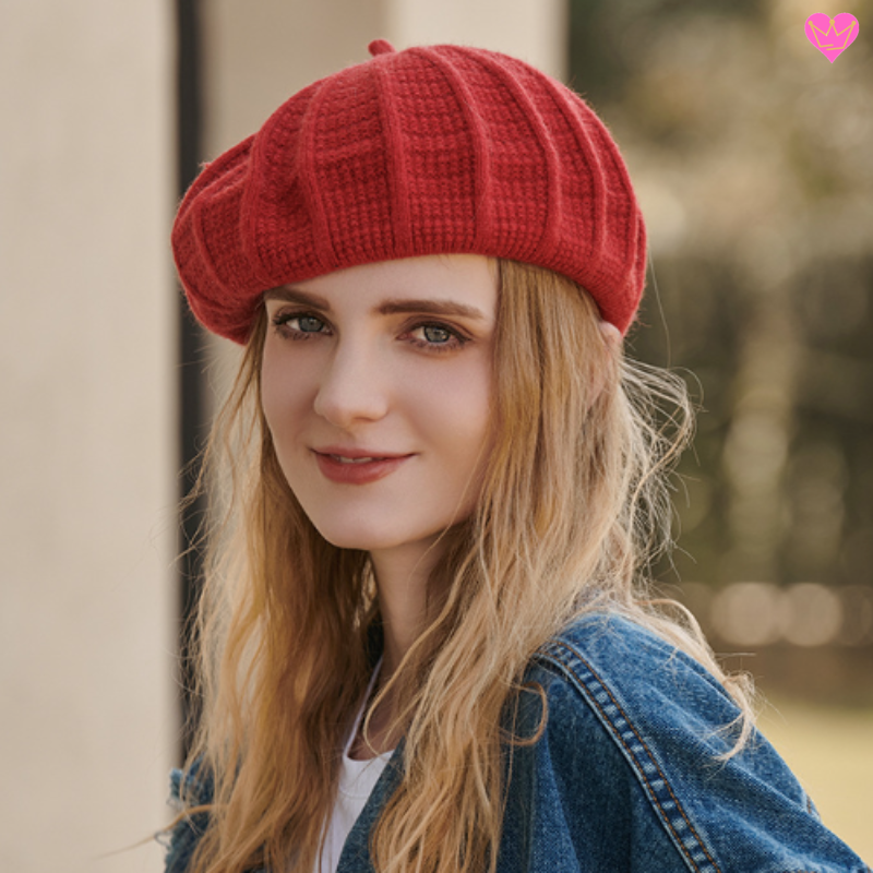 Béret casquette rouge laine élégant femme - Mon Beau Béret