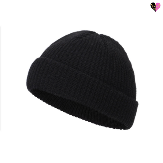 Bonnet marin court en laine acrylique de couleur unie pour homme et femme
