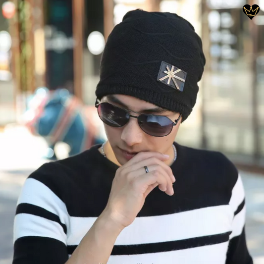 Bonnet Union-jack pour homme en laine acrylique avec doublure en peluche polyester chaude et douce