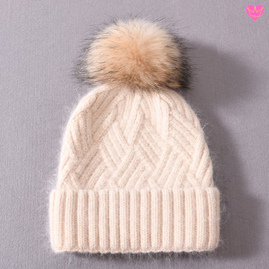 Gorro Vamdalen de Angora con Pompón para Mujer