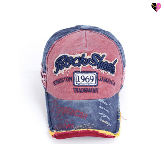Gorra de béisbol unisex lavada | Tiburón de roca 1969