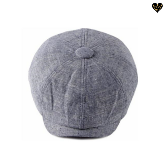 Casquette béret octogonal à visière incurvée de style irlandais en lin et coton pour homme
