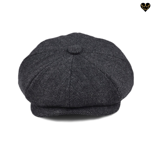 Casquette béret à visière de style irlandais en laine mélangée à effet tweed pour homme