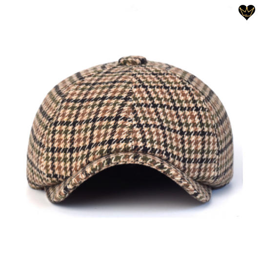 Mens Brewer Houndstooth Beret Cap