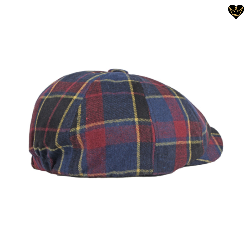 Casquette irlandaise tartan - béret à carreaux avec visière incurvée en coton et polyester pour homme - coloris bleu marine