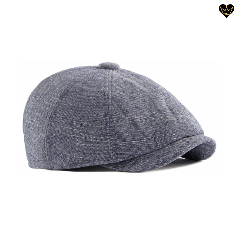 Casquette irlandaise Dixie pour homme - tissu en lin et coton de qualité - large visière curve intégrée - coloris bleu
