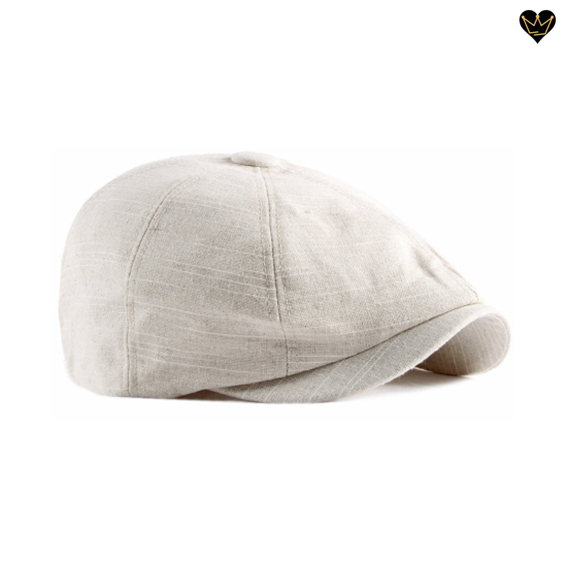 Casquette irlandaise Dixie pour homme - tissu en lin et coton de qualité - large visière curve intégrée - coloris beigee