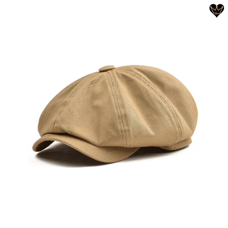 Casquette irlandaise Greene - béret en tissus sergé de coton de qualité avec large visière curve pour homme - coloris marron clair