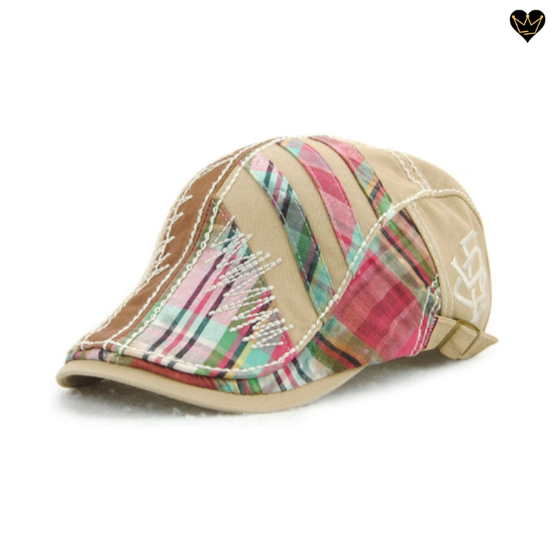 Casquette plate de golf Evans en coton avec visière curve intégrée pour homme - coloris beige