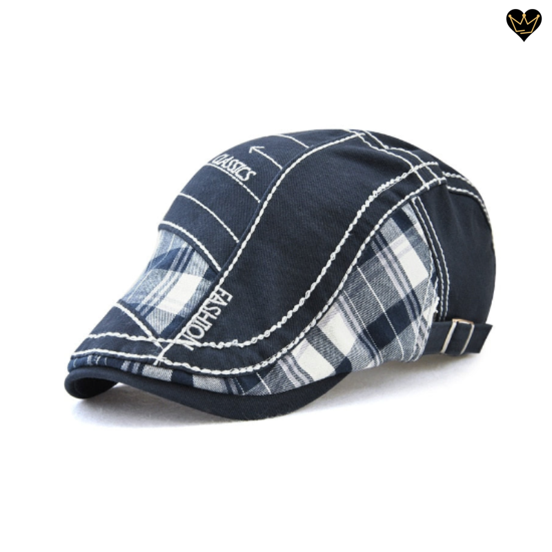 Casquette plate de golf Nelson en coton avec visière curve intégrée pour homme - coloris bleu marine