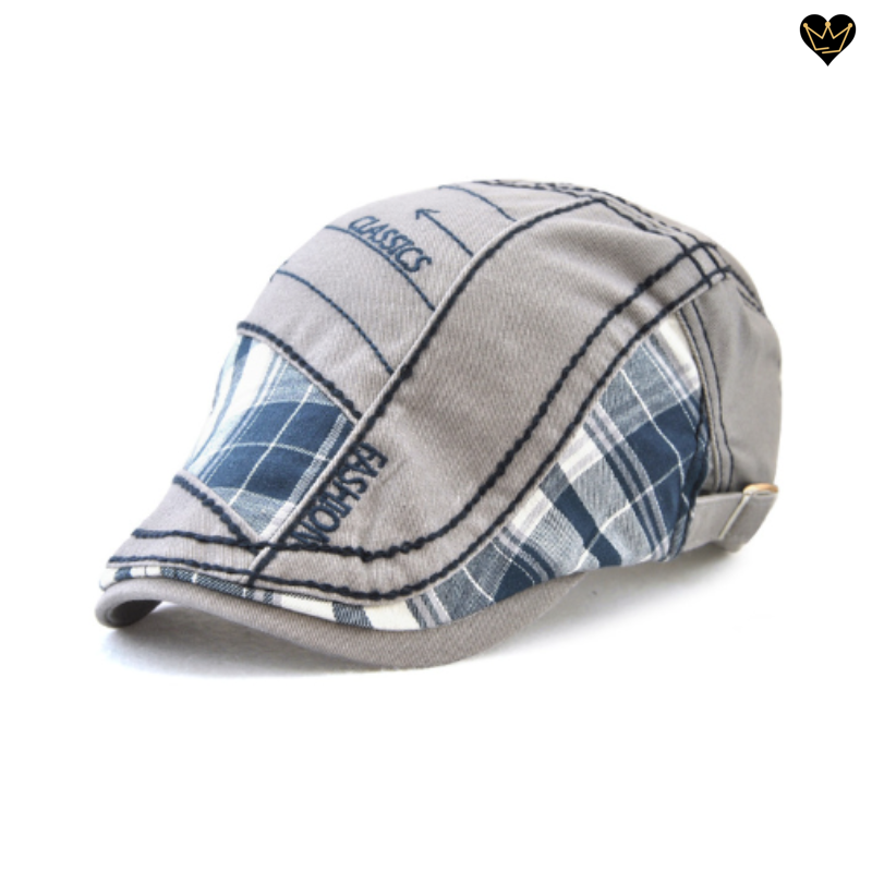Casquette plate de golf Nelson en coton avec visière curve intégrée pour homme - coloris gris clair