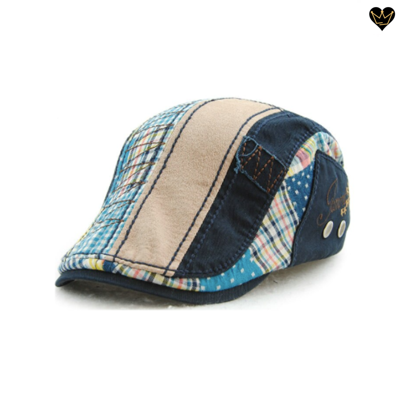 Casquette plate de golf Palmer en coton avec visière curve intégrée pour homme - coloris bleu marine