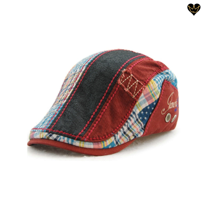 Casquette plate de golf Palmer en coton avec visière curve intégrée pour homme - coloris bordeaux