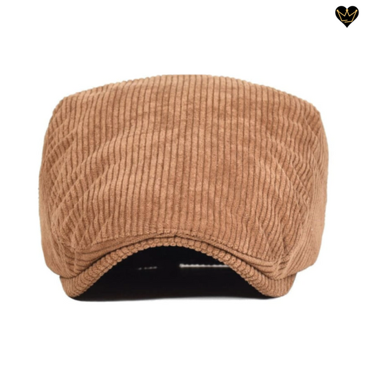 Casquette plate en velours côtelé avec visière curve intégrée - style so-chic anglais pour homme