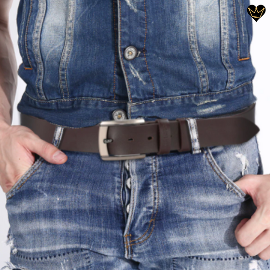 Ceinture homme en cuir de peau de vachette pour jean et chino