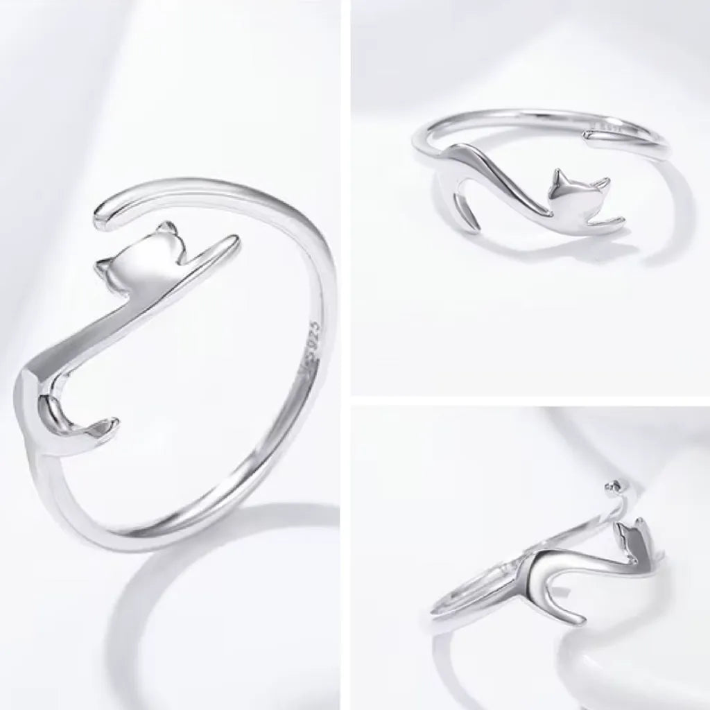 Bague Chat (Argent) - Suivez les pattes de chat - Bijoux Chat Bague Chat (Argent) - Suivez les pattes de chat - Bijoux Chat