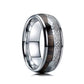 Bague Flèche Viking Bodkin pour homme en acier inoxydable, fibre de carbone et motif en bois d'ébène – coloris brun et argent.