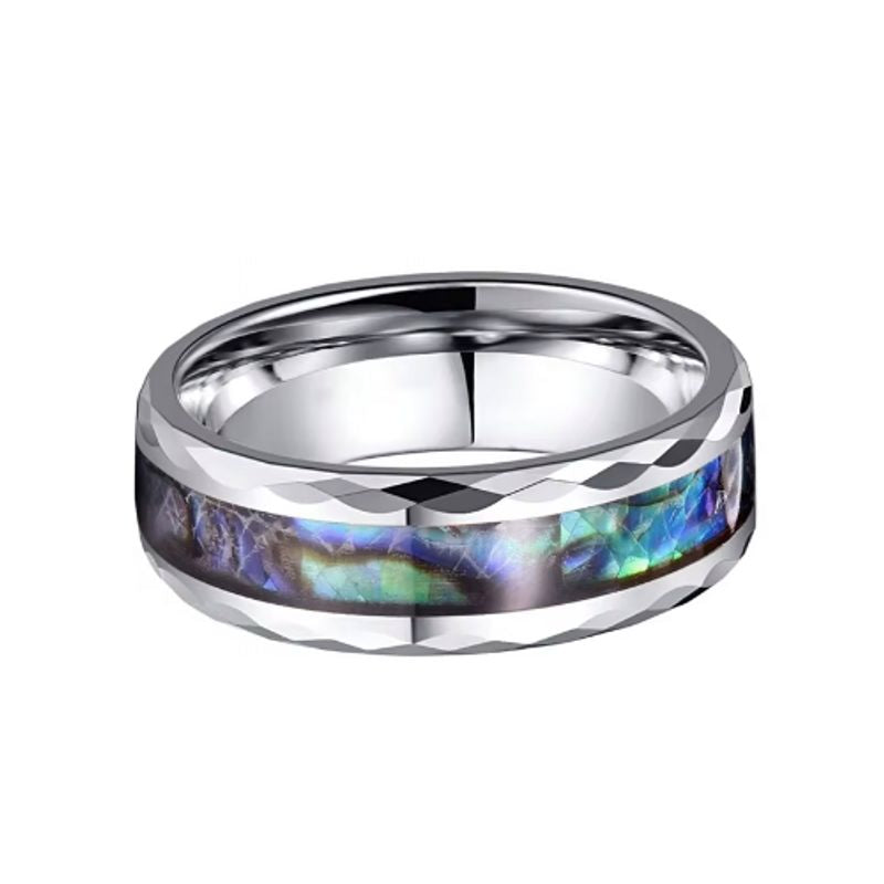 Bague Nacre Ormeau pour homme en acier inoxydable – coloris argent.