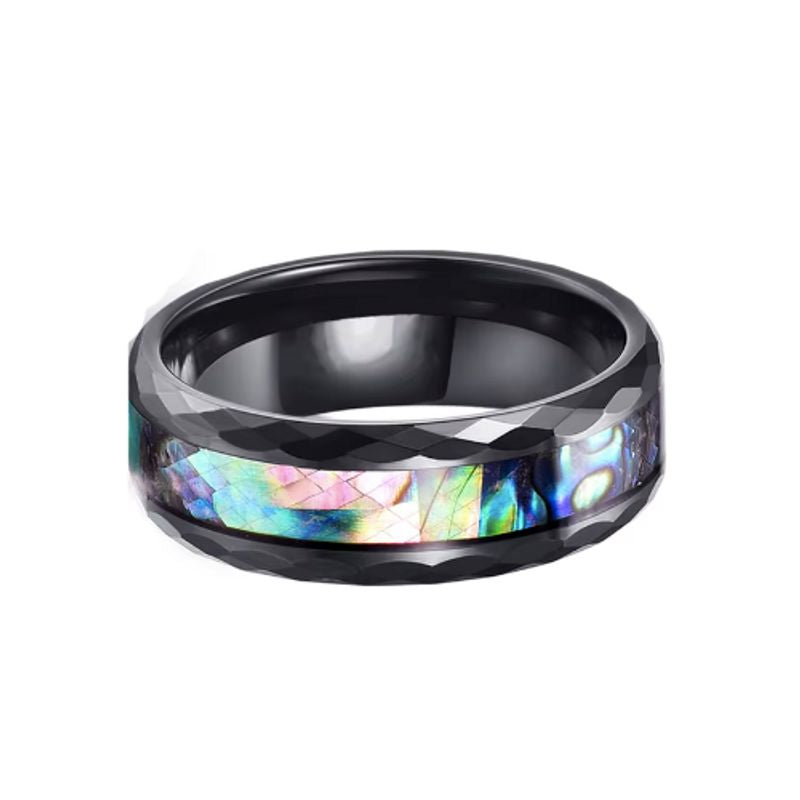 Bague Nacre Ormeau pour homme en acier inoxydable – coloris noir.