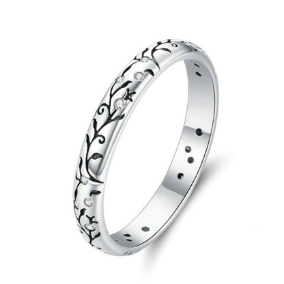 Bague sarment en argent 925, anneau minimaliste avec zircone cubique blanc - alliance pour femme
