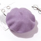 Béret Classique Braque de style français en feutre de laine pour femme - coloris violet clair