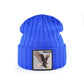 Bonnet Aigle en laine acrylique, doux et chaud - écusson brodé Freedom - coloris bleu roi
