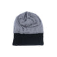 Vue intérieure d'un bonnet Innsbruck retourné - doublure douce en peluche chaude en polyester de couleur grise - large rebord noir épais 
