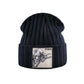 Bonnet Taureau en laine acrylique, doux et chaud - écusson brodé Power - coloris noir