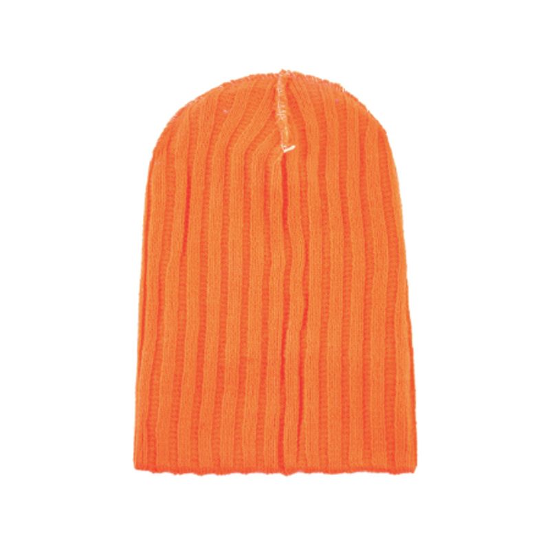 Bonnet Tigre vu à l'envers en laine acrylique aux finitions coutures impeccables, bonnet doux et chaud - coloris orange