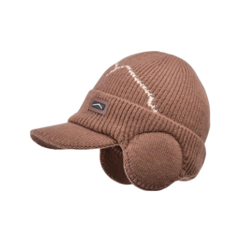 Bonnet à visière Cortina avec cache-oreilles en laine acrylique et doublure polaire - coloris marron clair