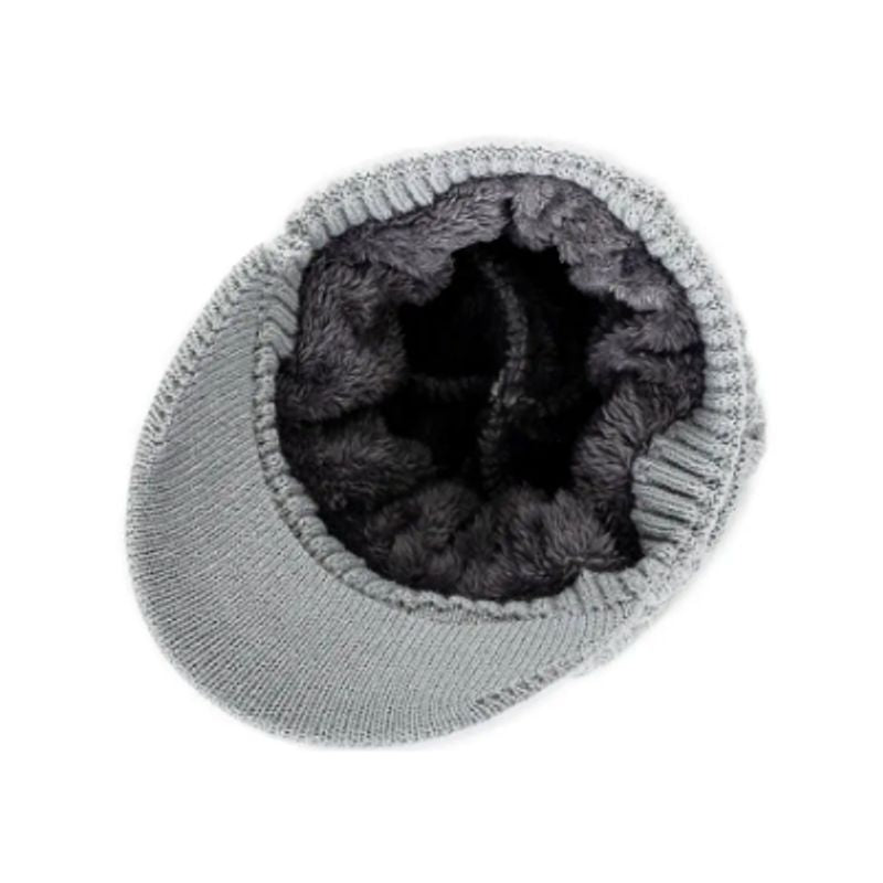 Vue de l'intérieur du bonnet Calgary - la doublure douillette en peluche apporte confort, chaleur et douceur - coloris de la peluche grise