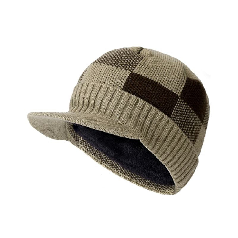 Bonnet à visiere - casquette Nagano en laine acrylique pour homme - coloris beige