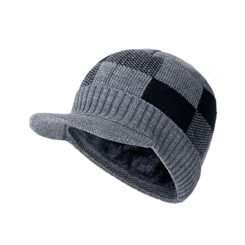 Bonnet à visiere - casquette Nagano en laine acrylique pour homme - coloris gris