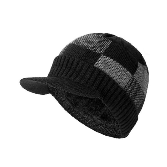 Bonnet à visiere - casquette Nagano en laine acrylique pour homme - coloris noir