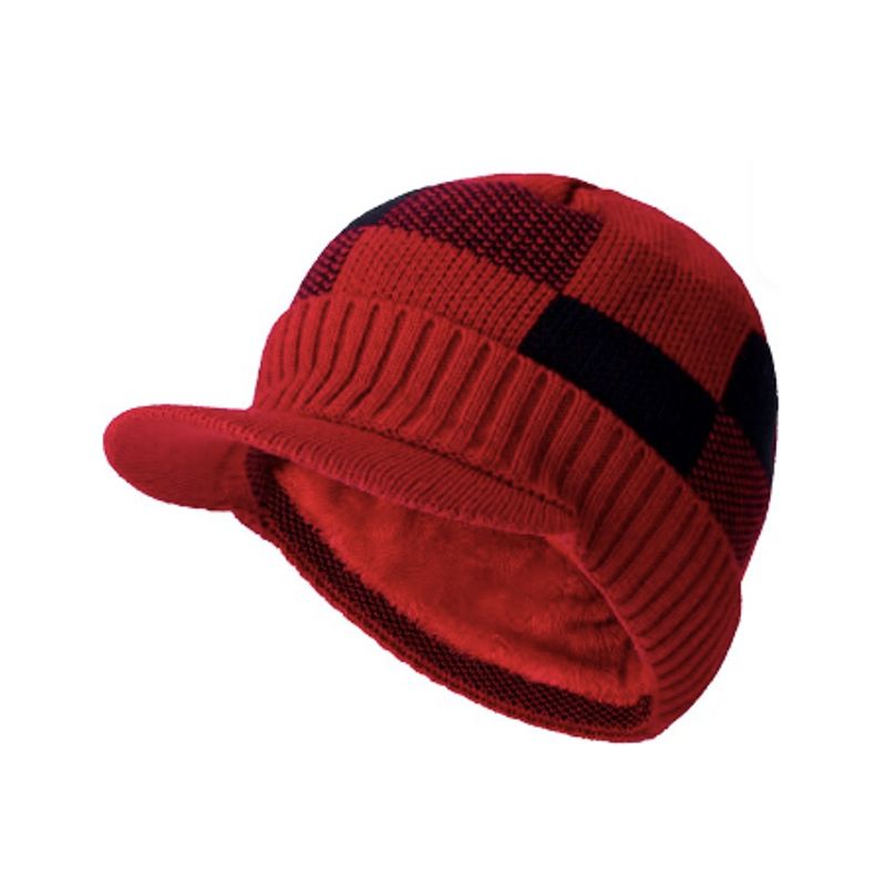 Bonnet à visiere - casquette Nagano en laine acrylique pour homme - coloris rouge