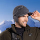 Bonnet à visière curve rigide Cortina avec cache-oreilles en laine acrylique et doublure polaire - coloris gris foncé