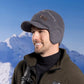 Bonnet à visière dure incurvée Cortina avec cache-oreilles en laine acrylique et doublure polaire - coloris gris foncé