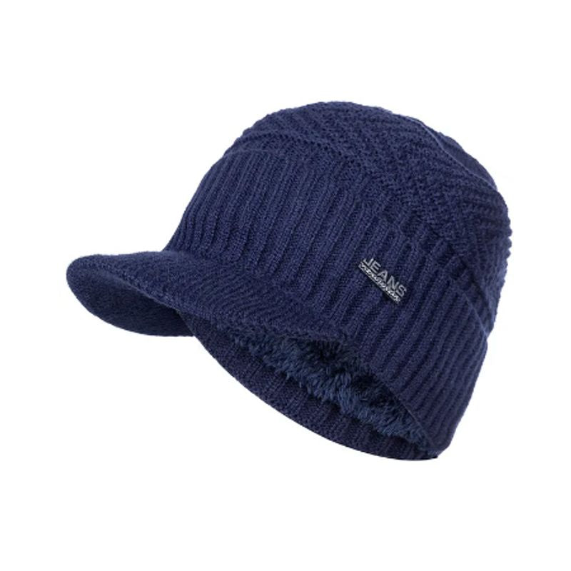 Bonnet à visière Vancouver - casquette en laine acrylique pour homme - coloris bleu