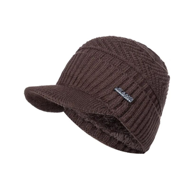 Bonnet à visière Vancouver - casquette en laine acrylique pour homme - coloris marron
